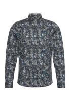 Aop Superflex Shirt L/S Tops Shirts Casual Navy Lindbergh