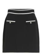 Visola Hw Short Contrast Skirt/Ka Kort Skjørt Black Vila