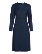 Recycled Cdc Fit & Flare Dress Knelang Kjole Navy Calvin Klein