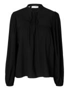 Slfkaterine Ls Tie Top B Tops Blouses Long-sleeved Black Selected Femm...