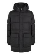 Long Hooded Quilt Puffer Mw Ullfrakk Frakk Black Calvin Klein