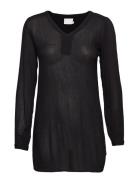 Amber V-Neck Tunic Tops Tunics Black Kaffe