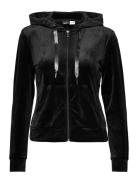 Cecilia Velour Hoodie Tops Sweat-shirts & Hoodies Hoodies Black Gina T...