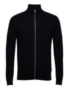 Ecovero L/S Zip Cardigan Tops Knitwear Full Zip Jumpers Black Lindberg...