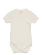 Baby Rib Jersey Body Crossover W. Ss Bodies Wrap Bodies Cream Copenhag...