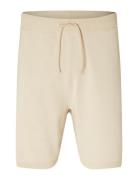 Slhteller Knit Shorts Bottoms Shorts Sweat Shorts Beige Selected Homme