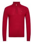 Merino John Zip Tops Knitwear Half Zip Jumpers Red Morris