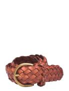 Braided Calfskin Belt Belte Brown Polo Ralph Lauren