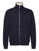 Cutline Sweat Jacket Tops Knitwear Full Zip Jumpers Navy Tom Tailor