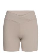 Studio Rib Hr Bike S Sport Shorts Cycling Shorts Beige Reebok Performa...