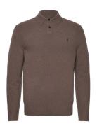 Statten Ls Polo Tops Knitwear Long Sleeve Knitted Polos Brown AllSaint...