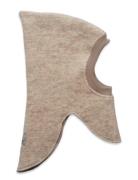 Balaclava Emb. Wool Accessories Headwear Balaclava Beige Huttelihut