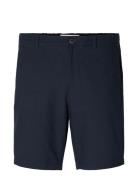 Slhregular-Karl Seersucker Shorts Noos Bottoms Shorts Casual Blue Sele...