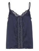 Camisole Lace Satin Topp Navy Lindex