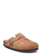 Sl Fae New Suede Taupe Flate Sandaler Beige Scholl