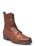 Elm Shoes Boots Ankle Boots Ankle Boots Flat Heel Brown Dasia