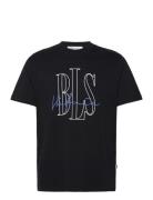 Signature Outline T-Shirt Tops T-shirts Short-sleeved Black BLS Hafnia