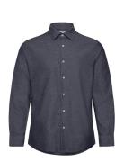 Slhreg-Bond Knitted Shirt Ls Tops Shirts Casual Grey Selected Homme