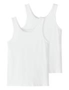 Nkfuu Tank Top 2P Noos Tops T-shirts Sleeveless White Name It