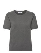 Cc Heart Ella Soft Knit Tee Tops T-shirts & Tops Short-sleeved Grey Co...