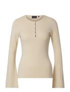 Ellinor Merino Wool Blend Knitted Sweater Tops Knitwear Jumpers Cream ...