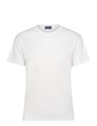 Cotton Jersey Crewneck Tee Tops T-shirts & Tops Short-sleeved White Po...