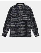 Akoscar Jacquard Overshirt Tops Overshirts Black Anerkjendt