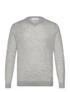 Fine Merino V-Neck Knit Tops Knitwear V-necks Grey Tom Tailor