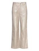 Daphne Straight Leg Metallic Pants Bottoms Trousers Straight Leg Grey ...