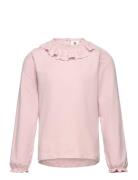 T-Shirt Ls Collar Tops T-shirts Long-sleeved T-shirts Pink En Fant