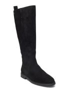 Flag Suede Long Boot Zip Høye Støvletter Black Tommy Hilfiger