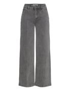 Jeans Bottoms Trousers Wide Leg Grey Sofie Schnoor