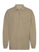 Wbdom Terry Polo Tops Polos Long-sleeved Beige Woodbird