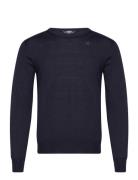 Sebastien Merino Tops Knitwear Round Necks Navy K-Way