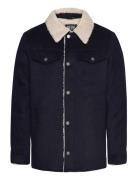 Harvey Wool Trucker Jacket Tynn Jakke Navy Jofama