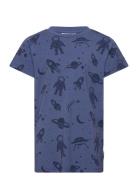 Bamboo T-Shirt Blue Astronaut Tops T-shirts Short-sleeved Blue Geggamo...