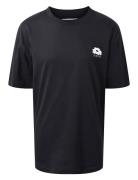 Tee W/Back Print Tops T-shirts Short-sleeved Black Hound