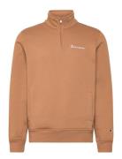 Half Zip Sweatshirt Tops Knitwear Half Zip Jumpers Brown Champion