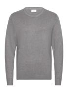 Mélange Round Neck Knit Tops Knitwear Round Necks Grey Lindbergh