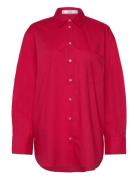 Pocket Over Shirt Tops Shirts Long-sleeved Red Mango