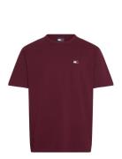 Tjm Reg Badge Tee Ext Tops T-shirts Short-sleeved Burgundy Tommy Jeans