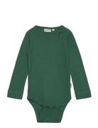 Body L/S Modal Bodies Long-sleeved Green Petit Piao