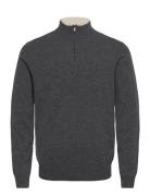 Emarlo Tops Knitwear Half Zip Jumpers Grey BOSS