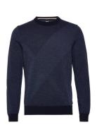 H-Eclaus Tops Knitwear Round Necks Navy BOSS