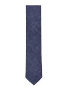 Structured Tencel Tie 7 Cm Slips Navy Lindbergh Black