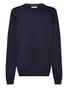 Knit Cotton Sweater Tops Knitwear Pullovers Navy Mango