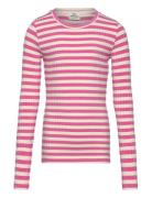 5X5 Classic Stripe Talika Top Tops T-shirts Long-sleeved T-shirts Pink...