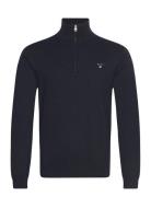 Cotton Half Zip Tops Knitwear Half Zip Jumpers Navy GANT