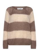 Pzpeyton Ls Striped Ck Pullover Tops Knitwear Jumpers Brown Pulz Jeans