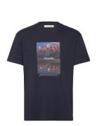 Printed T-Shirt Tops T-shirts Short-sleeved Navy Revolution